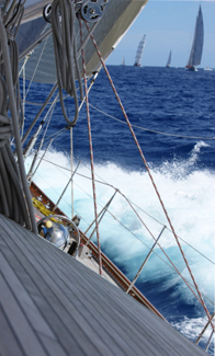 Sailing Yacht Saluting Cannon